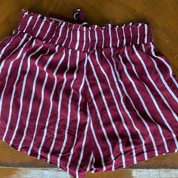 Striped Maroon Shorts - Picture 2 of 3